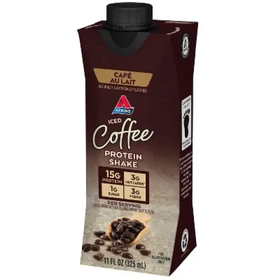 Atkins Caf&eacute; au Lait Iced Coffee Protein Shake - 4pk/44 fl oz image {4}