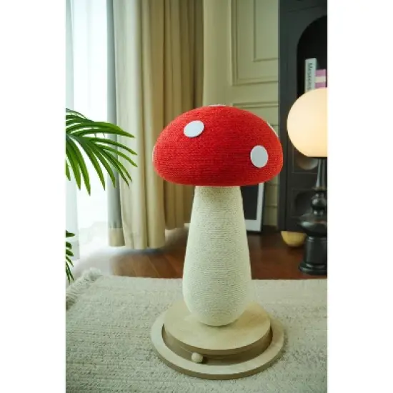 Vertical cat tree, mushroom-shaped cat tree, cat scratching post,equipped with a stable base and durable sisal rope cat scratching board. image {7}