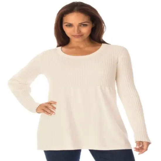 Jessica London Women&rsquo;s Plus Size Ribbed Baby Doll Tunic Sweater image {5}