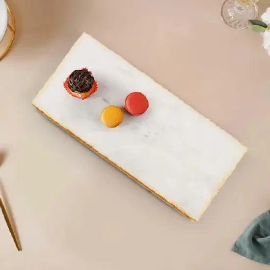 Inox Artisans Chateau Marble Gold Foil Serving Board image {4}