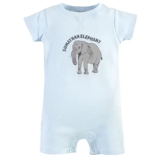 Touched by Nature Baby Organic Cotton Rompers 2pk, Endangered Elephant image {2}
