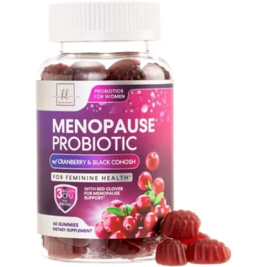 Menopause Supplements for Women Gummies with Black Cohosh, Cranberry 3 Billion CFU Probiotics - 60 Gummies By Hello Lovely! image {8}