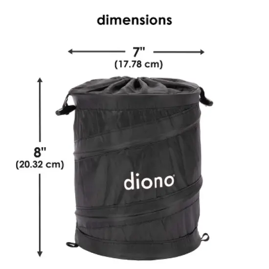 Diono Pop-up Trash Bin, Collapsible Car Trash Can, Leak Proof, Perfect for Keeping Car Clean, Black image {7}