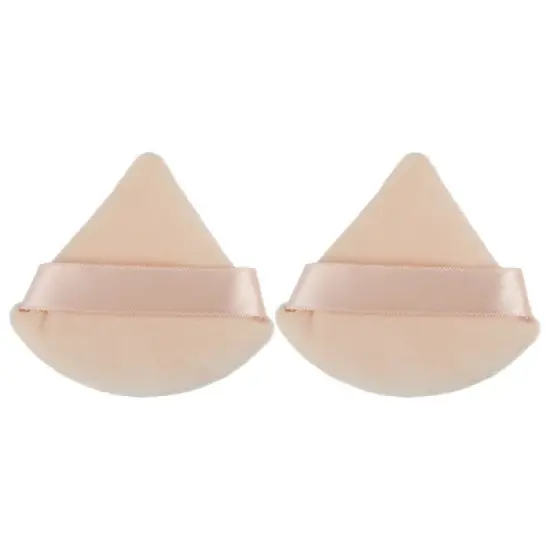 Unique Bargains Loose Powder Puff Face Soft Triangle Puff Blender Beauty Makeup Tool Short Plush 2 Pcs image {11}