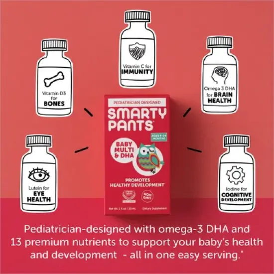 SmartyPants Baby Multi & DHA Drops - 1 fl oz image {3}