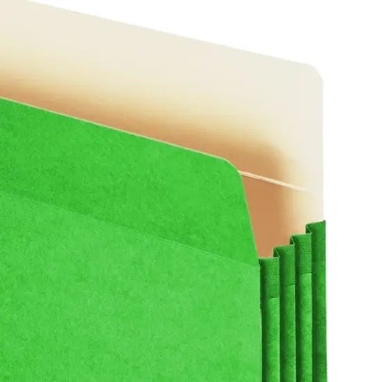 Smead File Pocket, Straight-Cut Tab, 3-1/2" Expansion, Legal Size, Green, 25 per Box (74226) image {8}