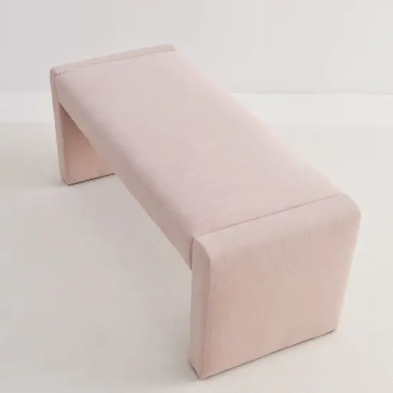 Kaia 47" Contemporary Farmhouse Linen Fabric Waterfall Upholstered Bench-The Pop Maison image {2}