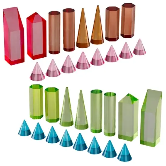 Trademark Games Modern Chess Set - Acrylic Chess Board with 32 Colorful Game Pieces - Unique Tabletop Decor Item with Functional Gameplay image {8}