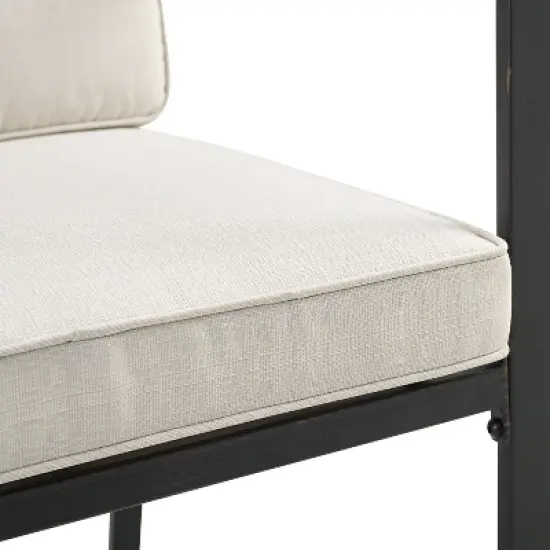 3pc Kaplan Outdoor Steel Chat Set Oatmeal/Bronze - Crosley image {9}