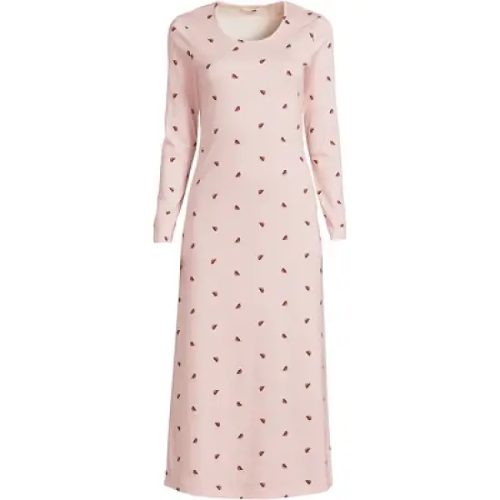 Lands' End Women's Cotton Long Sleeve Midcalf Nightgown image {8}