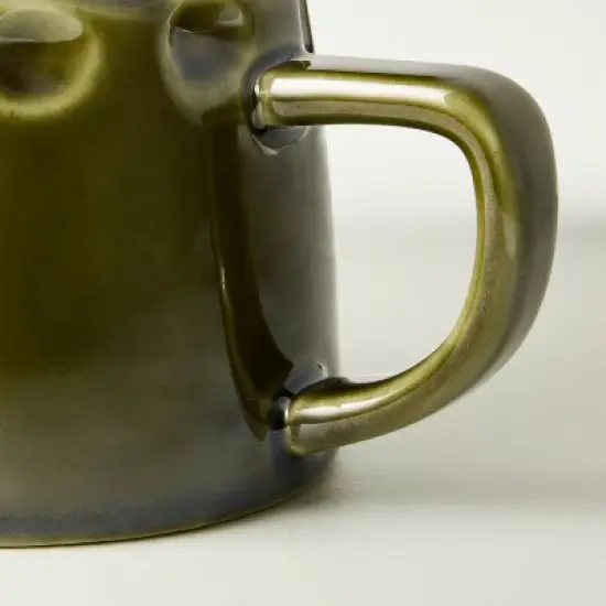 10oz Carved Edge Ceramic Mug Green - Hearth & Hand&trade; with Magnolia image {2}