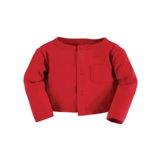 Hudson Baby Infant and Toddler Girl Cotton Dress and Cardigan Set, Red Winter Forest image {4}