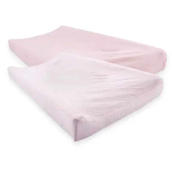 Touched by Nature Baby Girl Organic Cotton Changing Pad Cover, Barely Pink, One Size image {1}