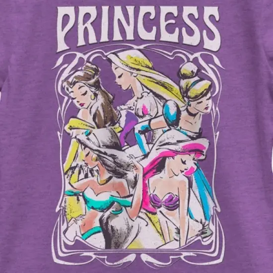 Girl's Disney Princess Sketch Poster T-Shirt image {1}