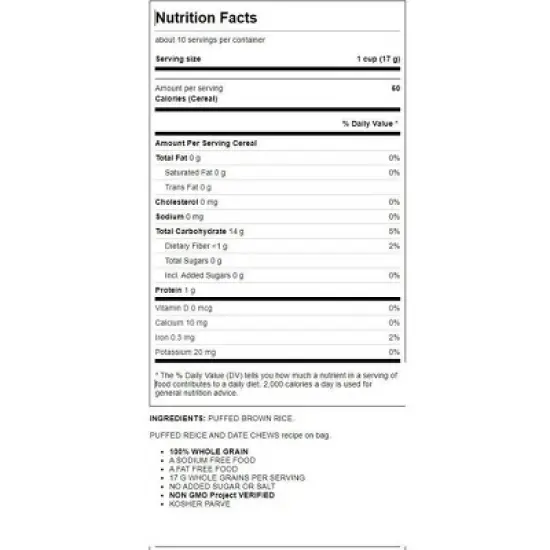 Arrowhead Mills Puffed Rice Cereal 6 oz Pkg image {1}