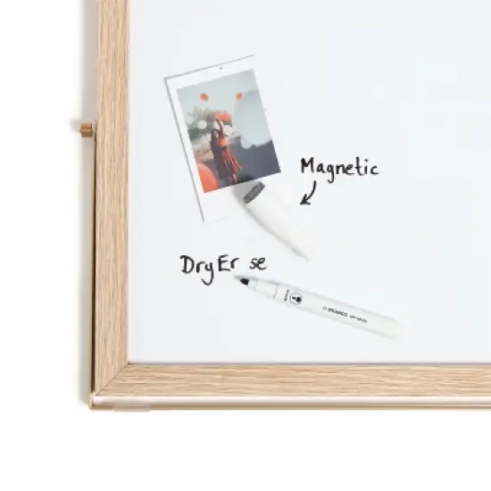 U Brands 12"x12" Frame Desktop Dry Erase Easel Natural: Magnetic Whiteboard with Wall Mount & Hardware image {8}