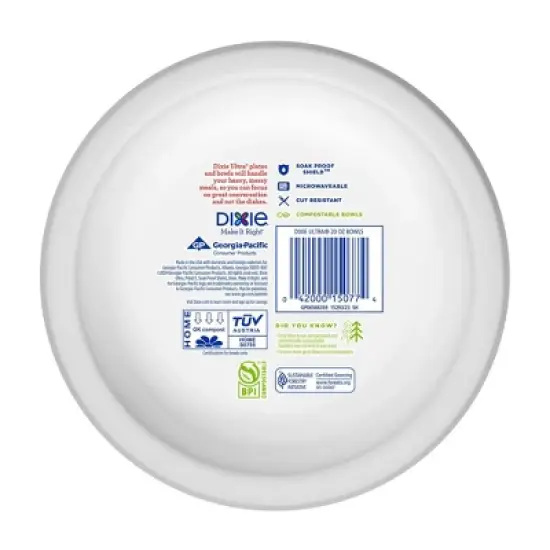 Dixie Ultra Dinner Paper Bowls - 28ct/20oz image {2}