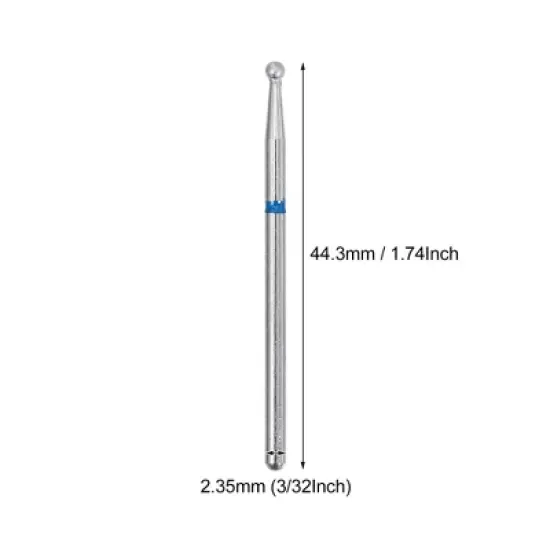 Unique Bargains Emery Nail Drill Bits Set for Acrylic Nails 3/32 Inch Nail Art Tools 44.3mm Length Blue 10 Pcs image {3}