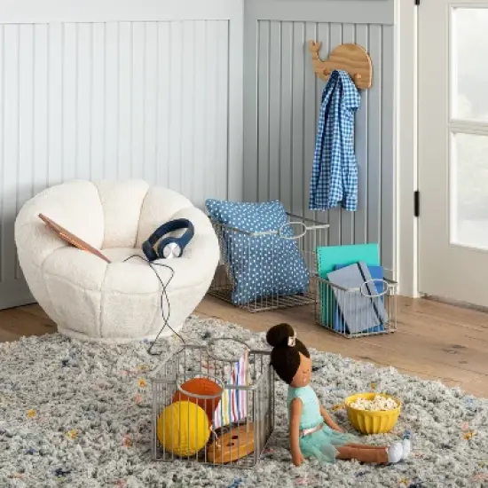 Wire Stackable Kids' Storage Basket Gray - Pillowfort&trade; image {1}