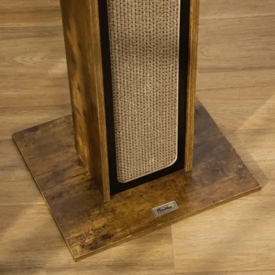 PawHut Scratching Post with Corrugated Paper and Sisal Scratch Board, Pet Furniture with a Replace Paper Board, Brown image {5}