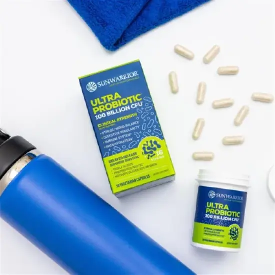 Active Ultra Probiotic Capsules, 100 Billion CFU Probiotic Supplement for Digestive & Immune Health Support, Sunwarrior, 30ct image {3}