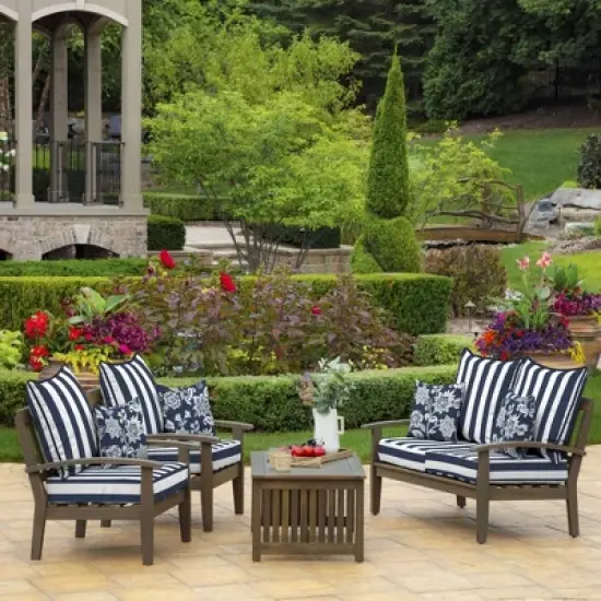 Arden Selections 16" x 16" Outdoor Decorative Throw Pillow Sapphire Ashland Jacobean image {4}