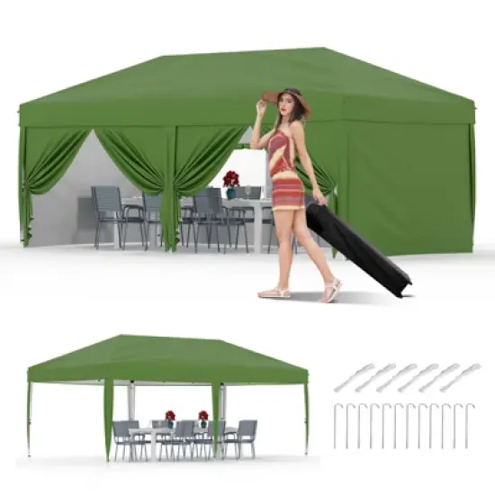 10x20FT Heavy Duty Canopy Tent - Commercial Pop Up Shelter w/6 Walls, UPF 50+, Waterproof image {11}