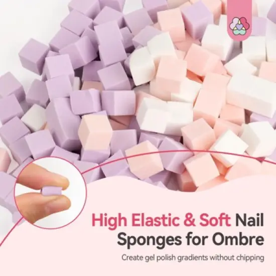 SAVILAND Pro Ombre Sponge Kit - 100-Count Purple Gradient Tools w/Tweezer Pen for Aura Nails Salon & DIY. image {3}