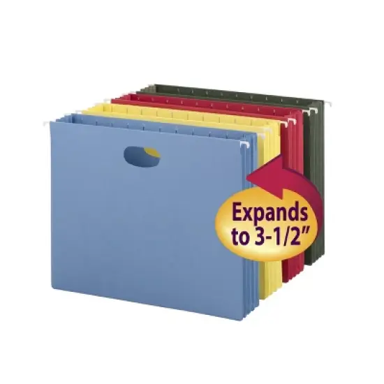 Smead Hanging File Pocket, 3-1/2" Expansion, Letter Size, Assorted Colors, 4 per Pack (64290) image {4}