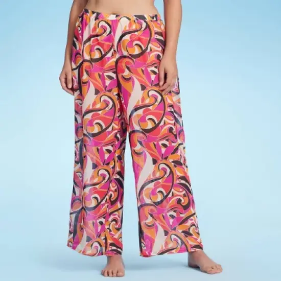 Women's Pull-On Cover Up Pants - Shade & Shore&trade; Multi Abstract Print image {2}