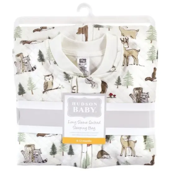 Hudson Baby Infant Boy Premium Quilted Long Sleeve Sleeping Bag and Wearable Blanket, Forest Animals image {1}