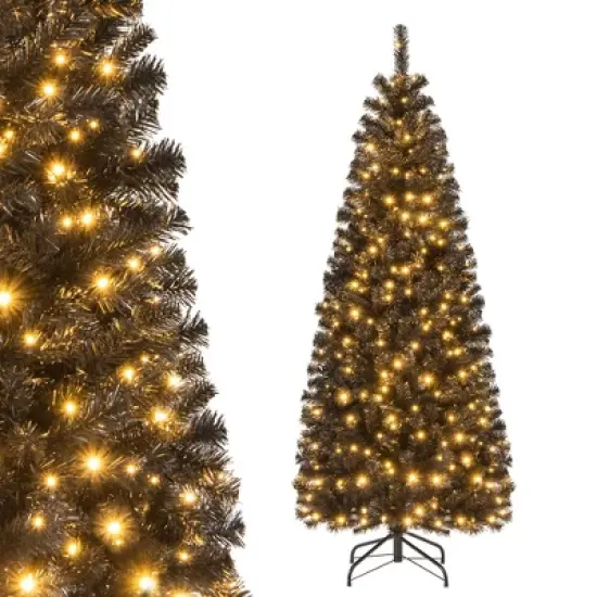 Costway 6 FT Artificial Halloween Tree with 618 Branch Tips 280 Warm White LED Lights image {9}