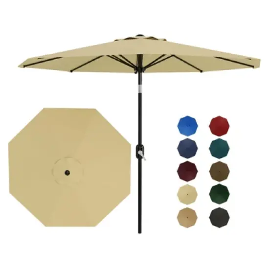 10FT Premium Patio Umbrella, Heavy Duty 8-Rib Steel Frame with Crank & Tilt, UV Protection image {7}