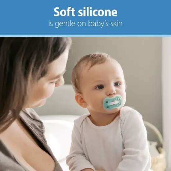 Dr. Brown's Advantage One-Piece Lightweight Silicone Pacifier Stage Two, with one Glow-in-the-Dark Pacifier - 3pk image {2}