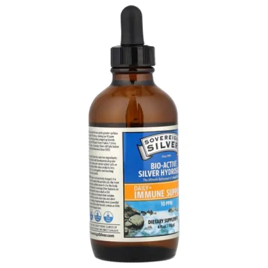 Sovereign Silver Bio-Active Silver Hydrosol Dropper-Top, Daily + Immune Support, 10 ppm, 4 fl oz (118 ml), Dietary Supplements image {4}