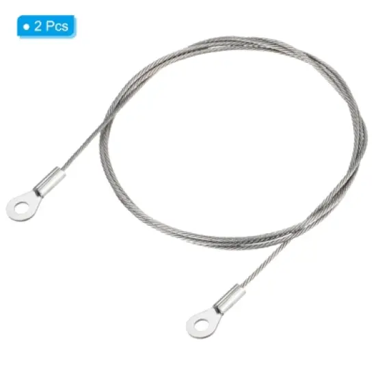 Unique Bargains Stainless Steel Light Outdoor Travel Luggage Safety Locking Cables 0.16" ID Eyelets image {2}