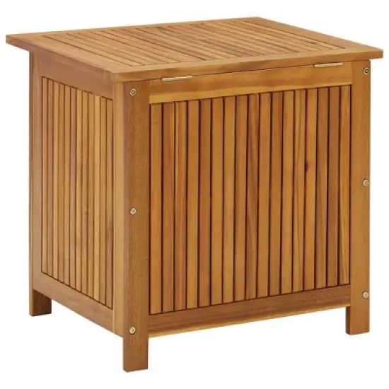vidaXL Patio Storage Box 23.6"x19.7"x22.8" Solid Wood Acacia image {5}