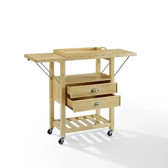 Bristol Double Drop Leaf Kitchen Cart Natural - Crosley image {5}