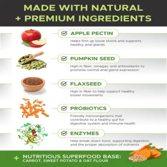 Pet Honesty Scoot Stopper Anal Gland Support Soft Chews for Dogs - Chicken Flavor, 90 Ct image {2}