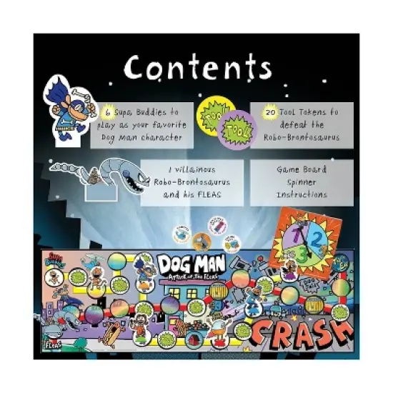 University Games Dog Man Attack of the Fleas Game: Educational Creative Thinking Board, 2-6 Players, Dog Man License image {7}