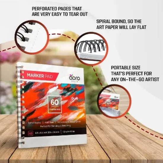 Acro Color Marker Pads, 60 Sheets, 8.11 x 8.5 Inch, 120 GSM, 80 LBS - 2 Pack image {3}