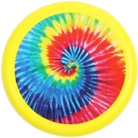 Blue Panda 4 Pack Outdoor Indoor Flying Disc Tie-Dye Toys for Kids, Beach Family Games, Yellow, 8 in image {5}