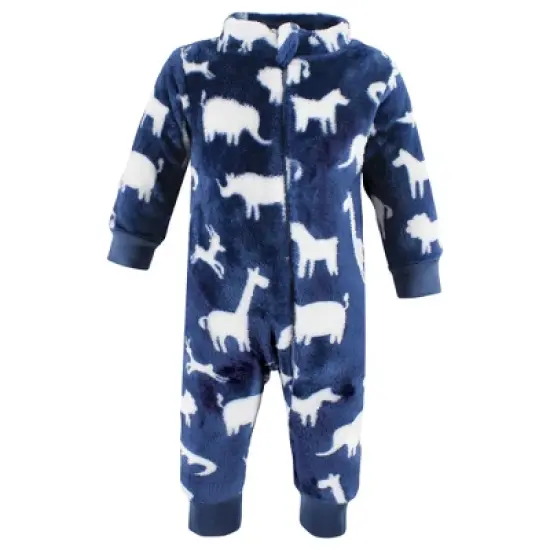 Hudson Baby Infant Boy Plush Jumpsuits, Safari Silhouette image {2}