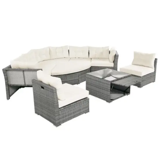 9-Piece Outdoor Patio Sectional Sofa Set with Coffee Table, Free Combination image {10}