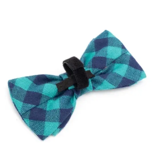 The Worthy Dog Buffalo Check Plaid Bow Tie Adjustable Collar Attachment Accessory image {1}