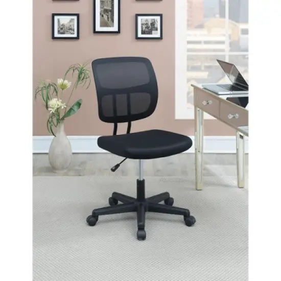 Simple Relax Mesh Back Adjustable Office Chair in Black image {1}