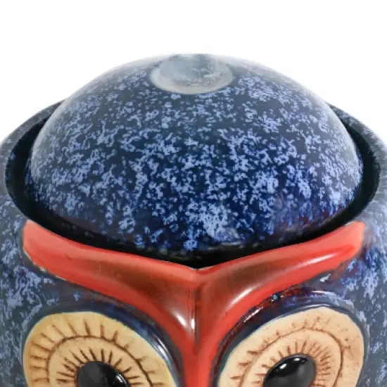 Sunnydaze Indoor Home Office Decorative Smooth Glazed Ceramic Owl Tabletop Water Fountain Feature - 7" image {2}