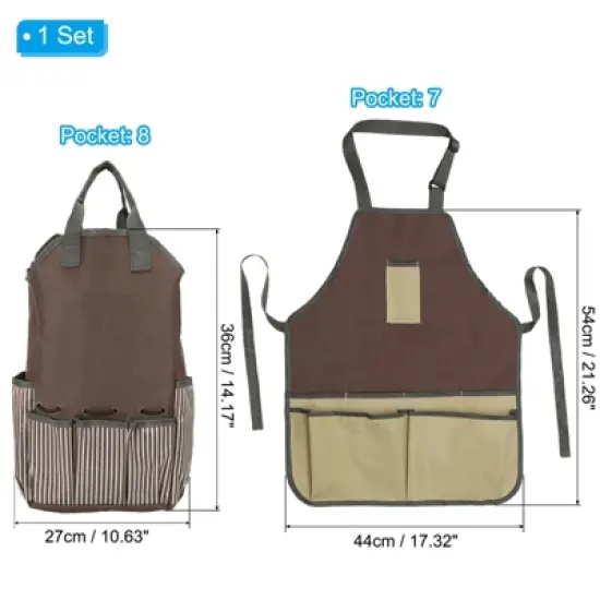 Unique Bargains Oxford Cloth Multi-Purpose Garden Tool Bag with Apron 1 Set image {1}