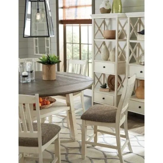 Bolanburg Round Drop Leaf Counter Table Antique White - Signature Design by Ashley image {6}
