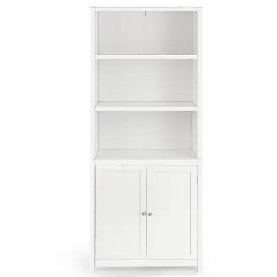 Costway Bookcase Shelving Storage Wooden Cabinet Unit Standing Display Bookcase W/Doors image {8}
